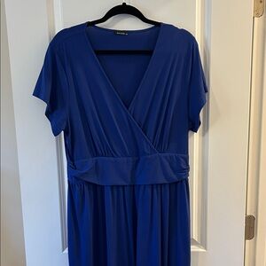 Gown-Length V-Neck Dress
